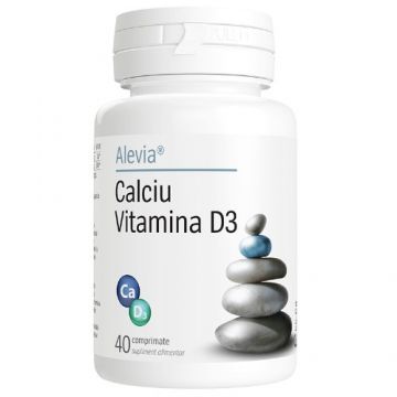 Calciu+Vitamina D3, 40cps, Alevia