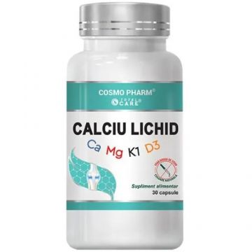 Ca+Mg+Vit D Lichid, 30cps, Cosmo Pharm