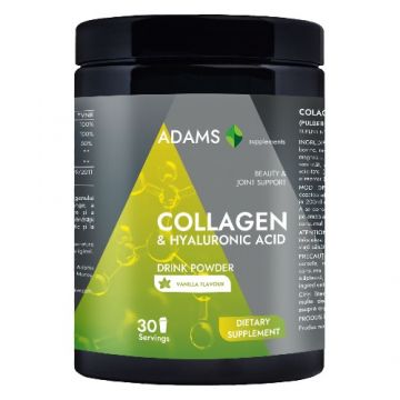 Collagen&HA pulbere instant, aroma vanilie 600gr, Adams