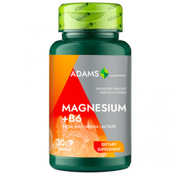 Magneziu + B6, 30cps, Adams Supplements