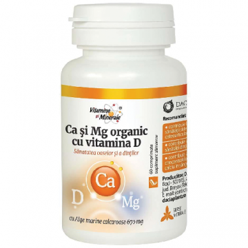 Calciu & Magneziu Organic cu Vitamina D 60cpr Dacia Plant