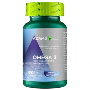 Omega 3 1000mg, 90cps, Adams Supplements