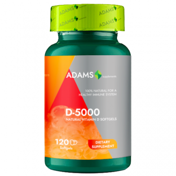 Vitamina D-5000, 120 softgel, Adams Supplements