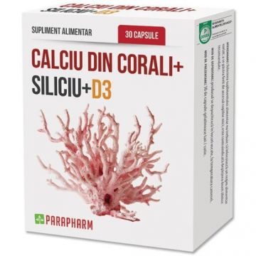 Calciu din corali + Siliciu + D3 30 capsule