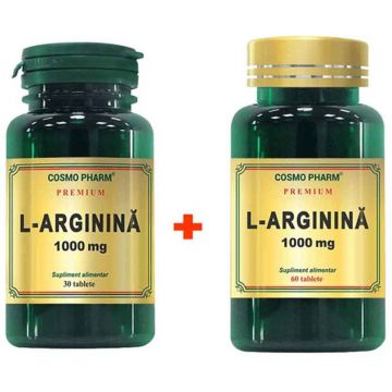 L Arginina Premium 1000mg 60 tablete + 30 tablete Gratuit