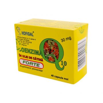 Coenzima Q10+Ulei de Cătină Forte 30mg, 40cps | Hofigal