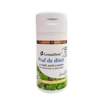 GennaDent Praf de Dinti 100% Natural cu Argilă, Zeolit și Plante, 75g  | Vivanatura