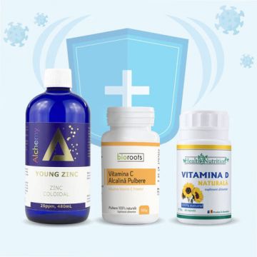 Pachet Complet Imunitate | Vitamina C + Vitamina D + Zinc