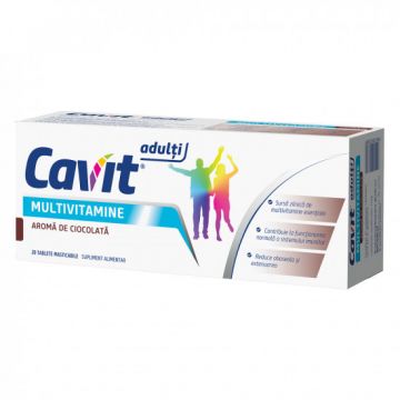 Cavit Adulti Multivitamine 20 comprimate masticabile, Biofarm (Aroma: ciocolata)
