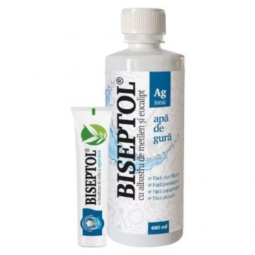 Apa de Gura 480ml + Pasta Dinti 15ml, Biseptol, Dacia Plant