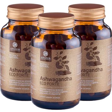 PROMO: 3 Flacoane Ashwagandha ECO Forte 120 Capsule