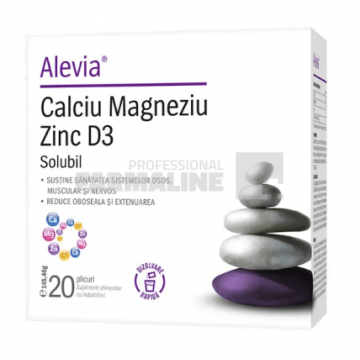 Alevia Calciu Magneziu Zinc D3 20 plicuri