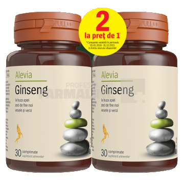 Alevia Ginseng 30 comprimate 1+1 Gratis