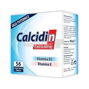 Calcidin + Vitamina D3 + Vitamina K 56 comprimate filmate
