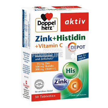 Doppelherz Zink + Histidin + Vitamina C depot 30 comprimate