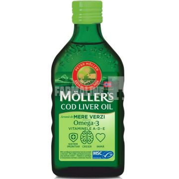 Moller's Cod Liver Oil Omega 3 cu aroma de mere verzi x 250ml