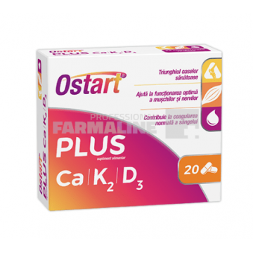 Ostart Plus Ca 1500 + K2 + D3 10 comprimate