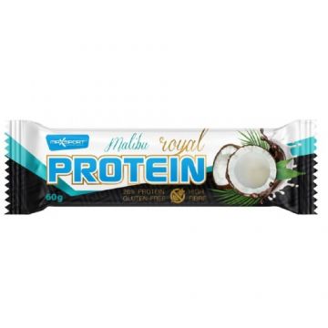 Baton proteic cu cocos, fara gluten, Malibu, 60g, Maxsport