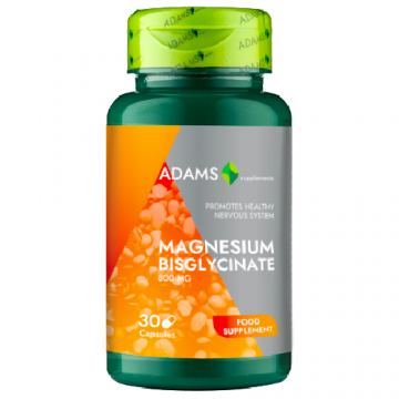 Bisglicinat de Magneziu, 800mg, 30cps, Adams Supplements