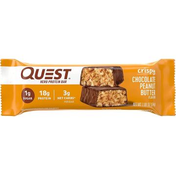 Quest Hero Crispy Baton Proteic Cu Aroma De Ciocolata Si Unt De Arahide, 54 G, GNC