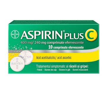 Aspirin Plus C 400 mg/240 mg 10 comprimate efervescente Bayer