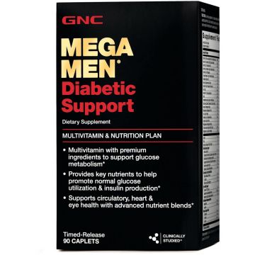 Gnc Mega Men Diabetic Support, Multivitamine Pentru Barbati Diabetici, 90 Tb