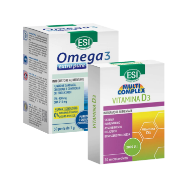 Pachet ESI Vitalitate: Omega 3 Extra Pure x 50 capsule si Vitamina D3 2000 UI - Reducere 20%