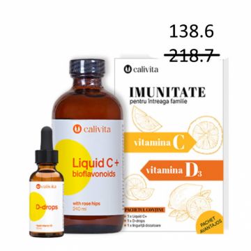 Pachet Imunitate: LiquidC + Ddrops, vitamina C lichida + vitamina D3 lichida