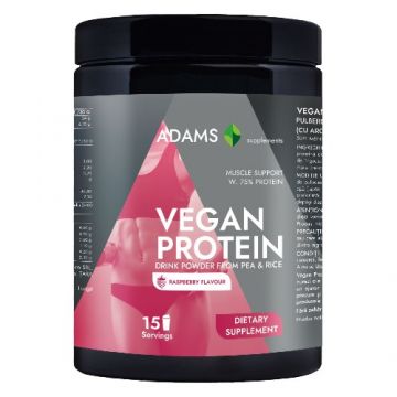 Proteina vegana (zmeura), 454g, Adams Supplements