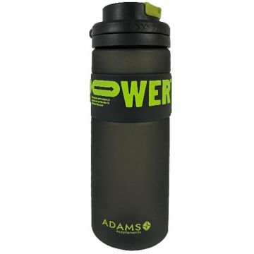 Sticla apa plastic cu pai, POWER, negru, 820ml, Adams Supplements