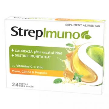 StrepImuno Miere Catina si Propolis 24 pastile de supt Reckitt Benckiser