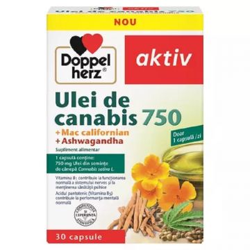 Ulei de Canabis 750 Mac Californian Ashwagandha 30 capsule Doppelherz