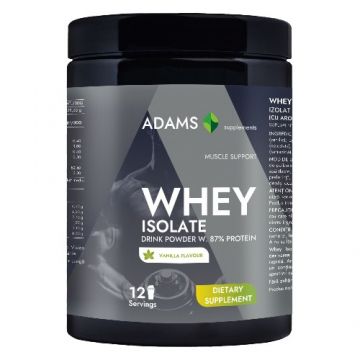 Whey Isolate Protein (vanilie), 360g, Adams Supplements