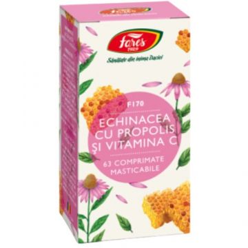 Echinacea cu Propolis si Vitamina C, 63 cps, Fares