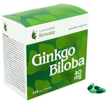 Ginkgo Biloba 40mg, 120cps, Remedia Ginkgo Biloba 40mg, 120cps, Remedia
