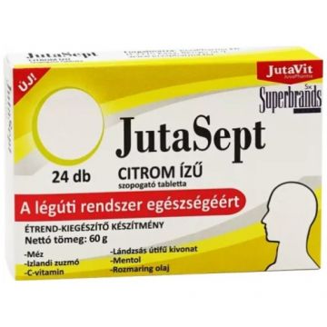 JutaSept, comprimate de supt cu gust de lamaie, 24cps, Jutavit