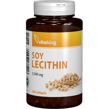 Lecitina din Soia 1200mg 100caps Gelatinoase Vitaking