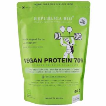 Vegan Protein 70%Pulbere Proteica Ecologica 600gr Republica bio Vegan Protein 70%Pulbere Proteica Ecologica 600gr Republica bio