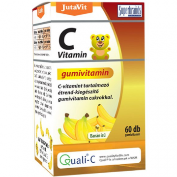 Vitamina C Gumata cu Gust de Banane 180gr 60cps Jutavit