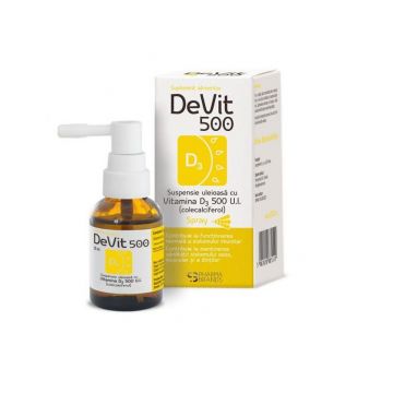 DeVit 500 suspensie uleioasa Vitamina D3 500UI spray 20ml DeVit 500 suspensie uleioasa Vitamina D3 500UI spray 20ml