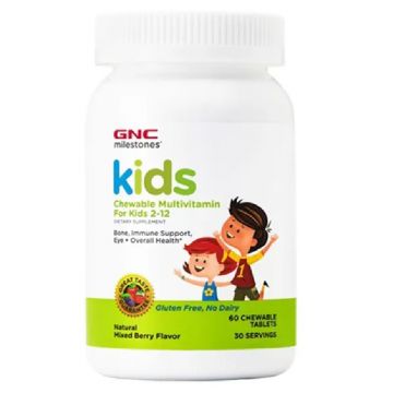 GNC Kids Multivitamine masticabile 2-12 ani cu aroma naturala de fructe de padure 60 tablete GNC Kids Multivitamine masticabile 2-12 ani cu aroma naturala de fructe de padure 60 tablete