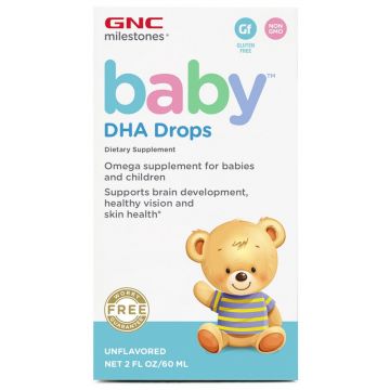 GNC Milestones Kids Picaturi cu DHA Pentru Bebelusi 60 ml GNC Milestones Kids Picaturi cu DHA Pentru Bebelusi 60 ml