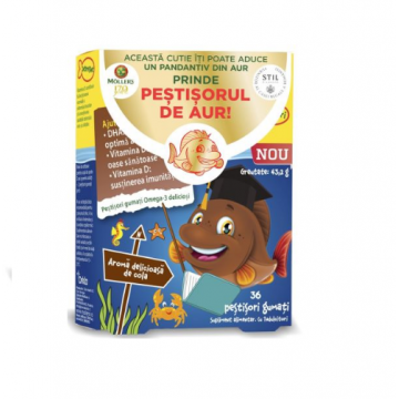 Moller's Omega 3 Pestisori gumati cu aroma de cola 36 bucati Moller's Omega 3 Pestisori gumati cu aroma de cola 36 bucati