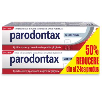 Promo: Parodontax Whitening Pastă de dinți, 75 ml -50% Reducere la al doile produs Promo: Parodontax Whitening Pastă de dinți, 75 ml -50% Reducere la al doile produs
