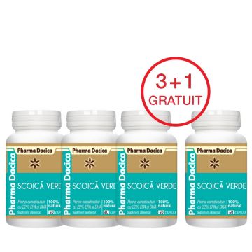 Scoică Verde 3+1 Gratuit, 60 capsule x 4 Scoică Verde 3+1 Gratuit, 60 capsule x 4